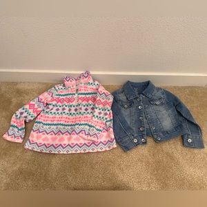Children’s Place long sleeve and Members Mark Denim Jacket size 4T